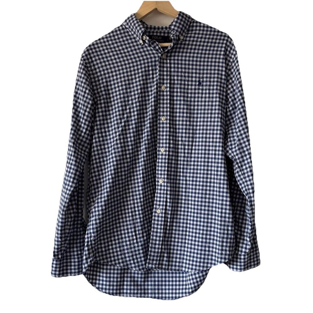 Polo Ralph Lauren Classic Fit Performance Shirt Men’s Large Blue White Gingham